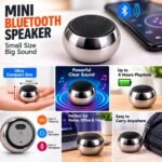 Mini Metal Bluetooth Speaker with Built-in Microphone, Portable Wireless Speaker with Rechargeable Battery - Image 4