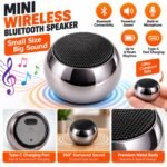 Mini Metal Bluetooth Speaker with Built-in Microphone, Portable Wireless Speaker with Rechargeable Battery - Image 3
