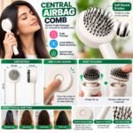 Central Airbag Hair Comb Brush with One-Click Cleaning, Soft Ball-Tip Bristles for Scalp Massage and Hair Detangling – White - Image 5