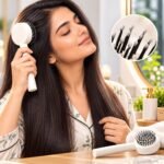 Central Airbag Hair Comb Brush with One-Click Cleaning, Soft Ball-Tip Bristles for Scalp Massage and Hair Detangling – White - Image 3