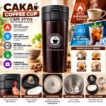 Coffee Travel Mug with Push Button Lid – Reusable Insulated Coffee Cup for Office, Travel & Daily Use - Image 3