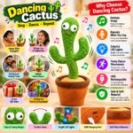 Dancing Cactus Toy – Talking, Singing & Dancing Plush Cactus for Kids - Image 3