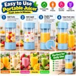 Portable Electric Juicer Blender 420ml – USB Rechargeable Fruit Juice Maker (HH-808) - Image 5