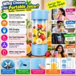 Portable Electric Juicer Blender 420ml – USB Rechargeable Fruit Juice Maker (HH-808) - Image 2