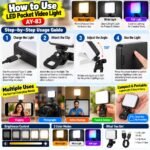 LED Pocket Video Light – Portable RGB Photography Fill Light with Clip Mount (AY-83) - Image 4