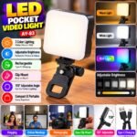 LED Pocket Video Light – Portable RGB Photography Fill Light with Clip Mount (AY-83) - Image 3
