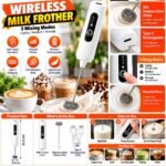 Rechargeable Milk Frother with 3 Mixing Modes, Stainless Steel Whisk & USB Type-C Charging - Image 4