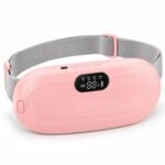Portable Cordless Menstrual Cramp Relief Heating & Massage Belt – Pink, Rechargeable with Adjustable Heat, 4 Massage Modes, LED Display & Adjustable Strap