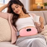 Portable Cordless Menstrual Cramp Relief Heating & Massage Belt – Pink, Rechargeable with Adjustable Heat, 4 Massage Modes, LED Display & Adjustable Strap - Image 2
