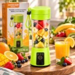Portable Rechargeable Juicer Blender – 380ml Mini Smoothie Maker, USB Rechargeable, Lime Green, NG-01 - Image 2