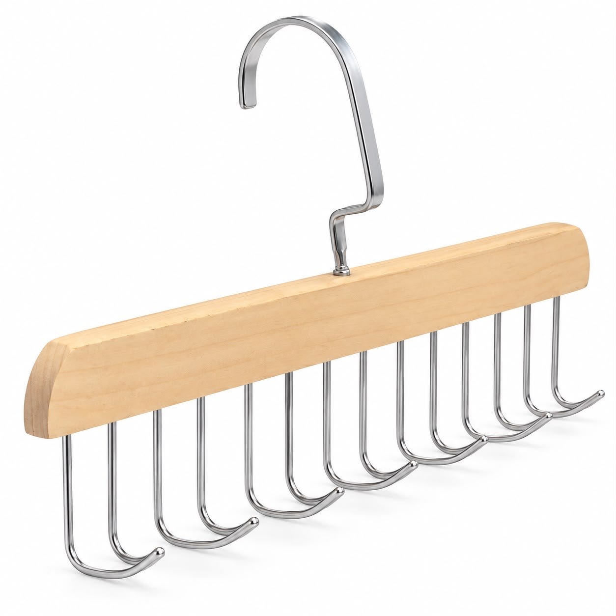 Wooden Multi Hook Hanger Organizer for Belts Wooden Multi-Hook Hanger Organizer for Belts, Scarves, Ties & Accessories - Image 1