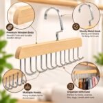Wooden Multi-Hook Hanger Organizer for Belts, Scarves, Ties & Accessories - Image 3