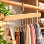 Wooden Multi-Hook Hanger Organizer for Belts, Scarves, Ties & Accessories - Image 4